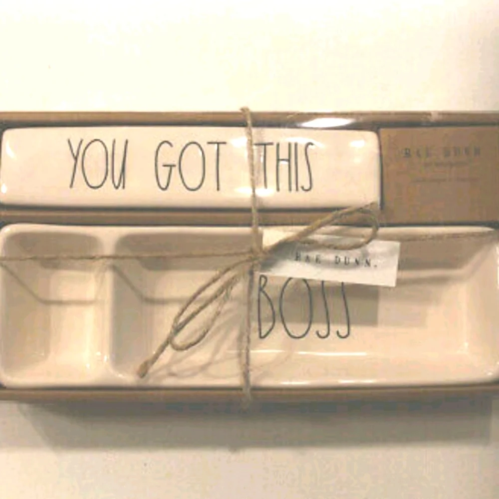 Rae Dunn Desk Set - Plaque and Tray NWT